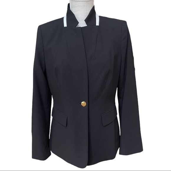 Calvin Kline Black Moto One‎ Button Blazer Size: 6 - Picture 1 of 12